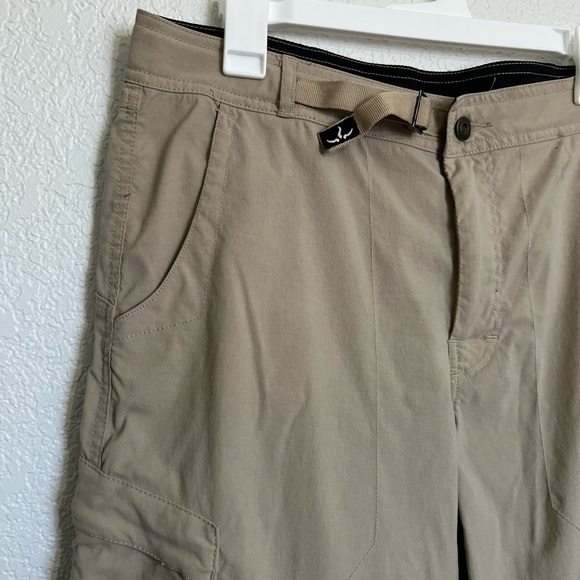 Prana Tan Cargo Pants with Snap Roll up Feature - Picture 2 of 14